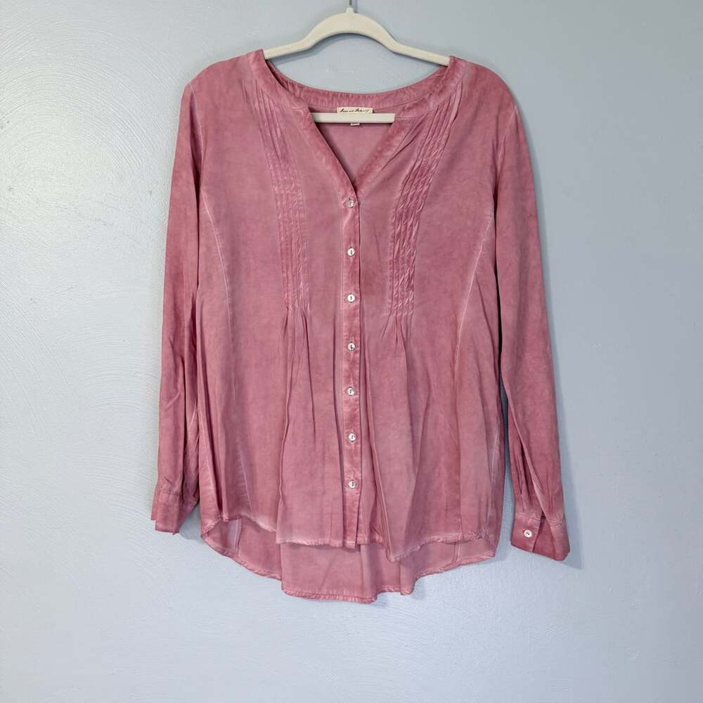Jane and Delancey Pink Rayon Long Sleeve Button Down Shirt Blouse Size M
Boho